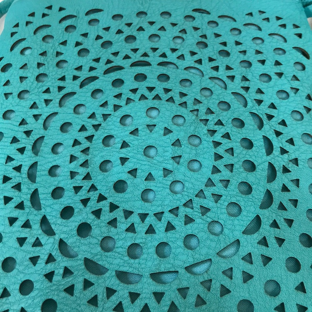 NWT Aqua Crossbody Bag with Diecut Design